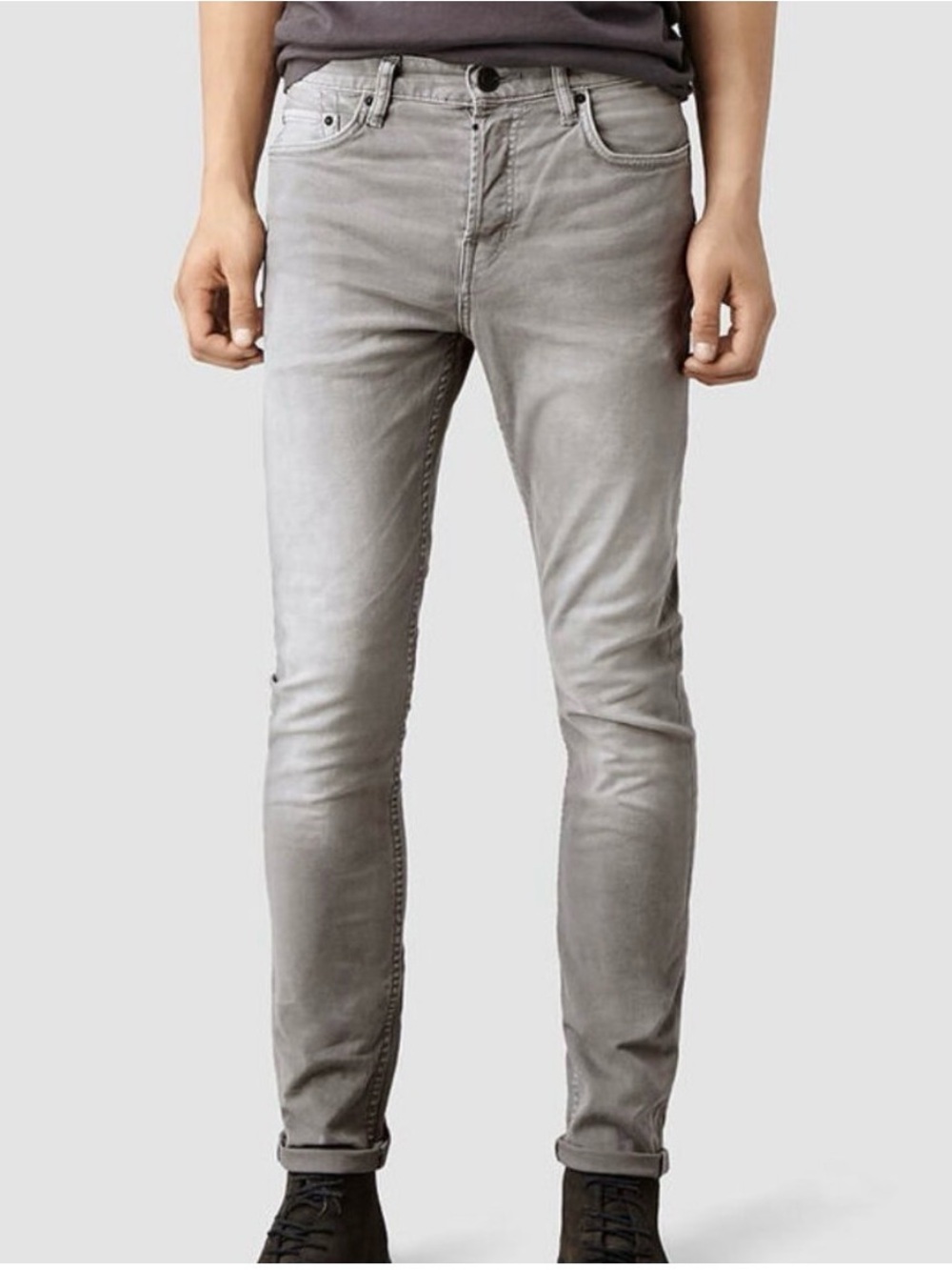 Men's All Saints Asahi Razor Slim Fit Gray Jeans